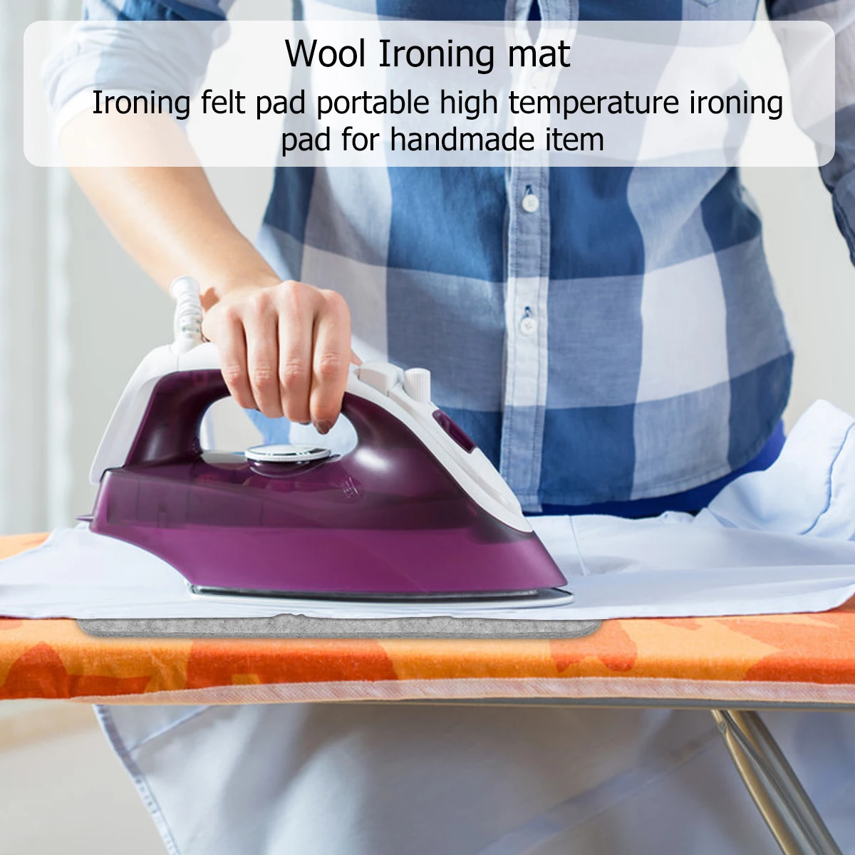 

9x9inch Ironing Wool Felt Mat Heat Absorbent for Quilting Garments Embroidered Pieces DIY Craft Tabletop Use Ironing Felt