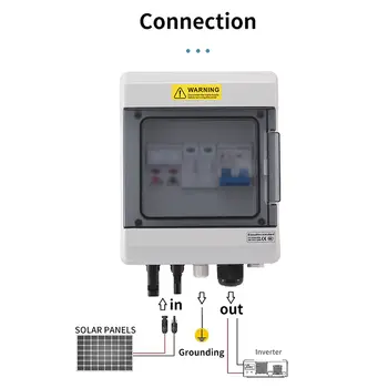 太陽能光電匯流箱,附接地線,1路輸入1路輸出,直流600V保險絲,微型斷路器,突波保護器,防水等級IP65,批發 6 最佳銷售 太陽能匯流箱 - №4