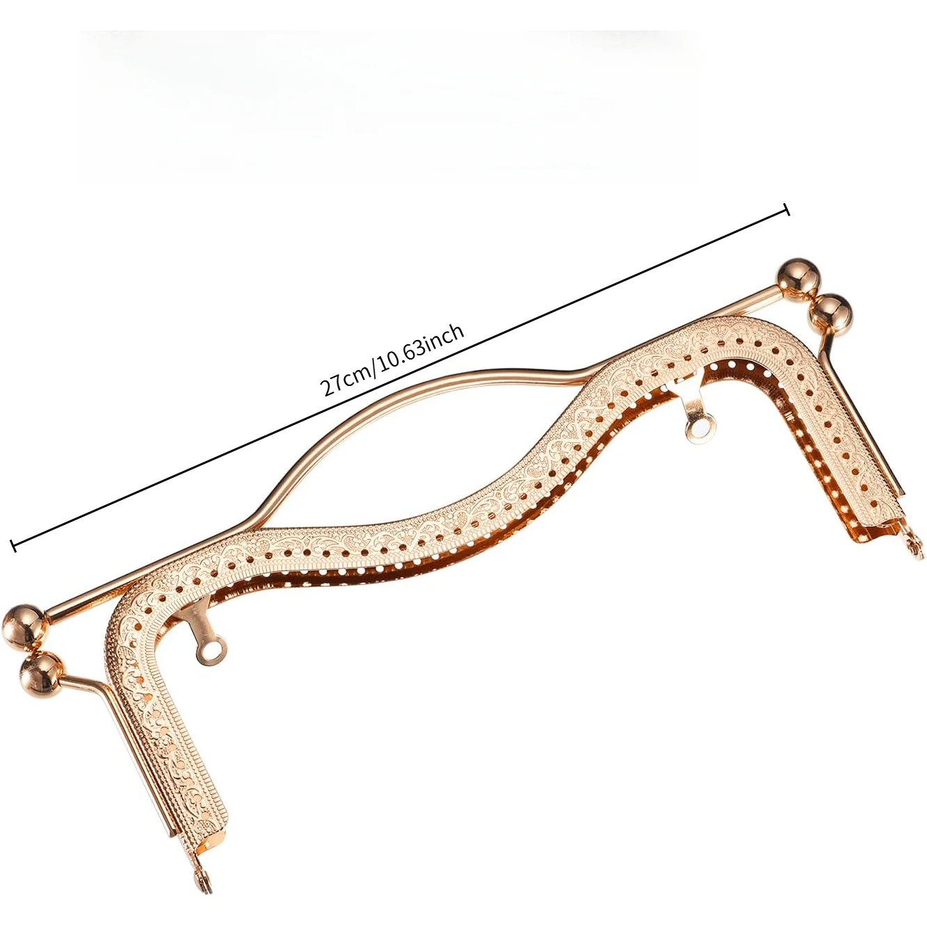 20.5CM Concave Rectangle Retro Metal Handle Clutch Bag Kiss Clasp Lock Metal Purse Frame For Bag Handbag DIY Craft Bag Sew