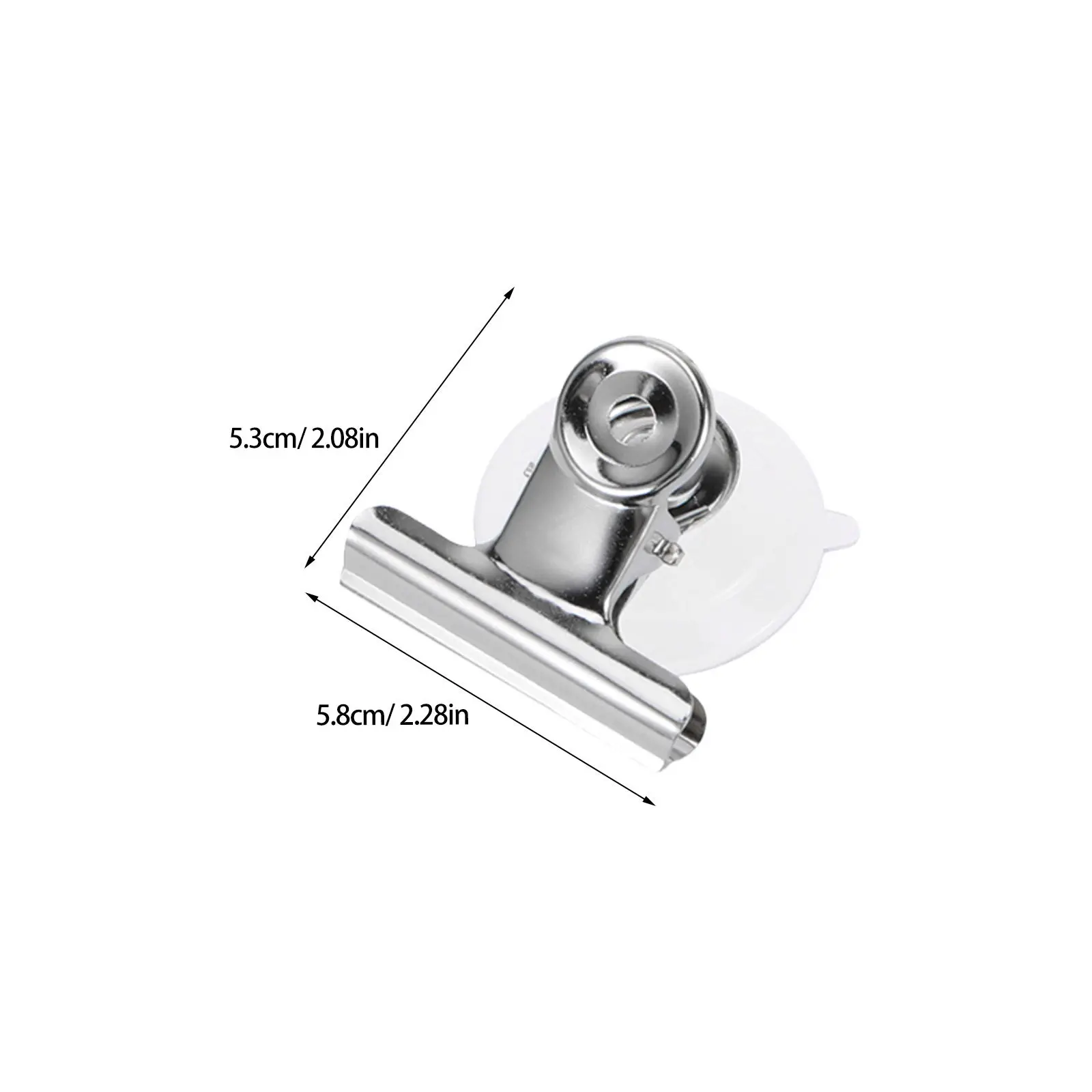 6Pcs Five Hardware Clips Plastic Suction Cups with Stainless Clip Reusable for Hanging Home Kitchen Bathroom Accessories