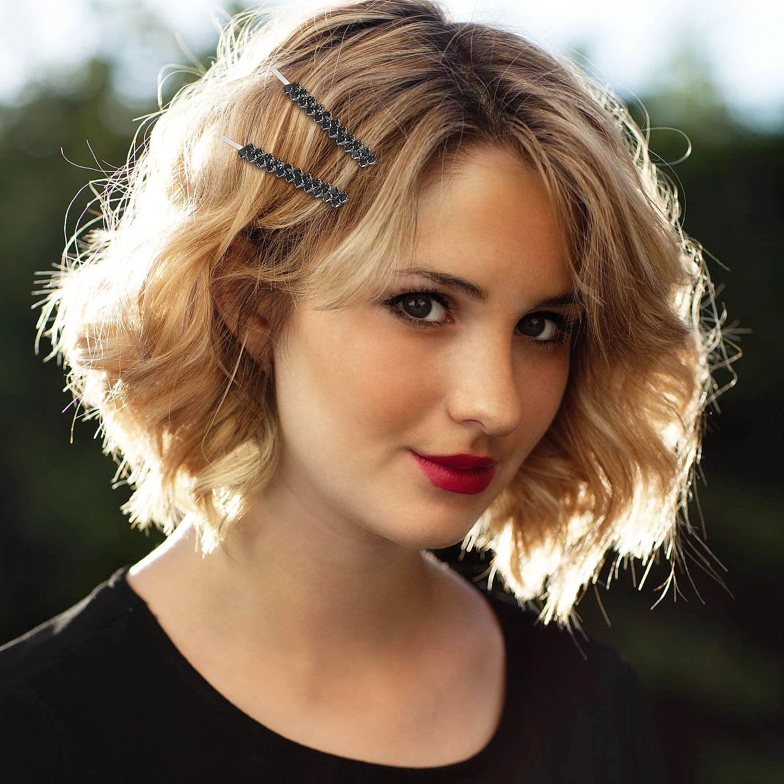 

1Set Rhinestone Crystal Hairpins Delicate Metal Bobby Hairpins for Weddings Engagements Parties Stylish Woman Hair Clip