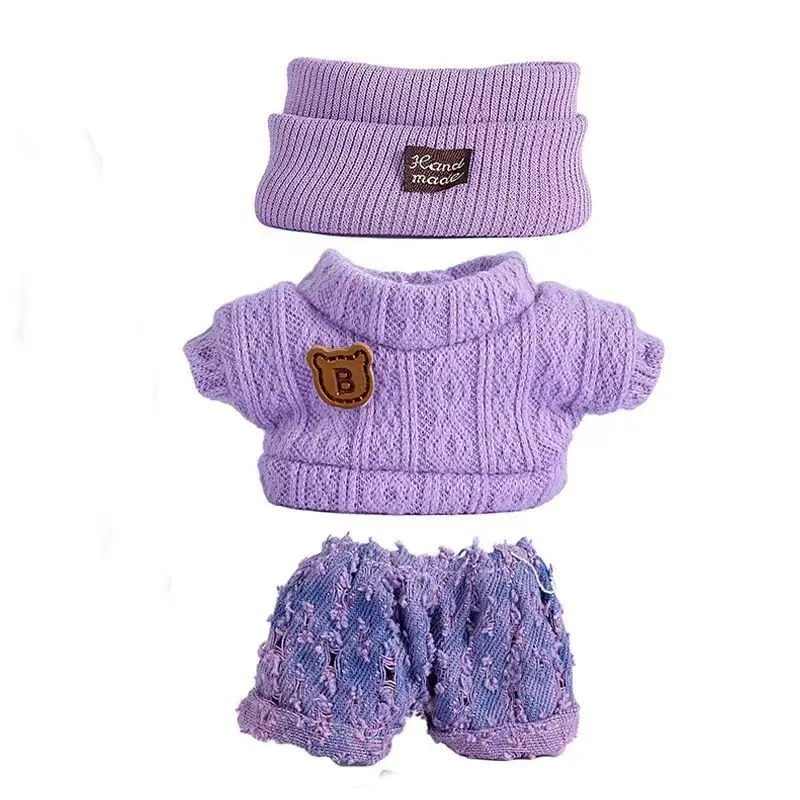 Für 15-17 cm Labubu Kleidung Outfit Labubu Sitting Party Bär Label Schal Hut Puppen Zubehör Niedliche Dekoration