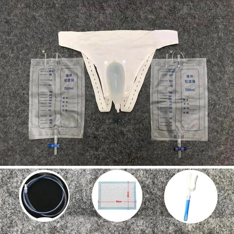 WETIPS Urinary Collection Bag for Men Women Reusable Silicone Urinal Collector Wearable Urine System for Elderly Bedridden