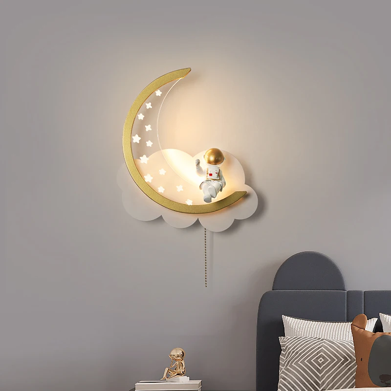 Wall lamps For Aisle Bedside Child bedroom closets interior wall light wall decor Curved shape Art design Sconces With switch