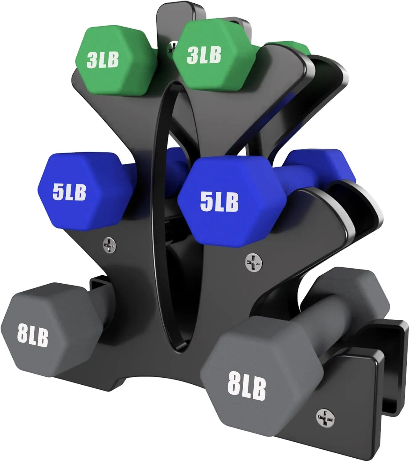 

Weights Dumbbells 10 Colors Options Compatible with Set of 2Dumbbells Set 1 15 LB Anti Slip Anti roll Shape