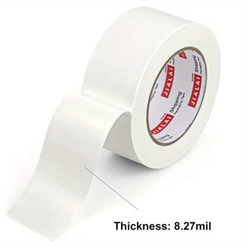 Zwaar uitgevoerde witte ducttape, 2 inch x 10 meter, 8,27 mil dikte, sterk, flexibel, geen residu, voor reparaties, industrieel