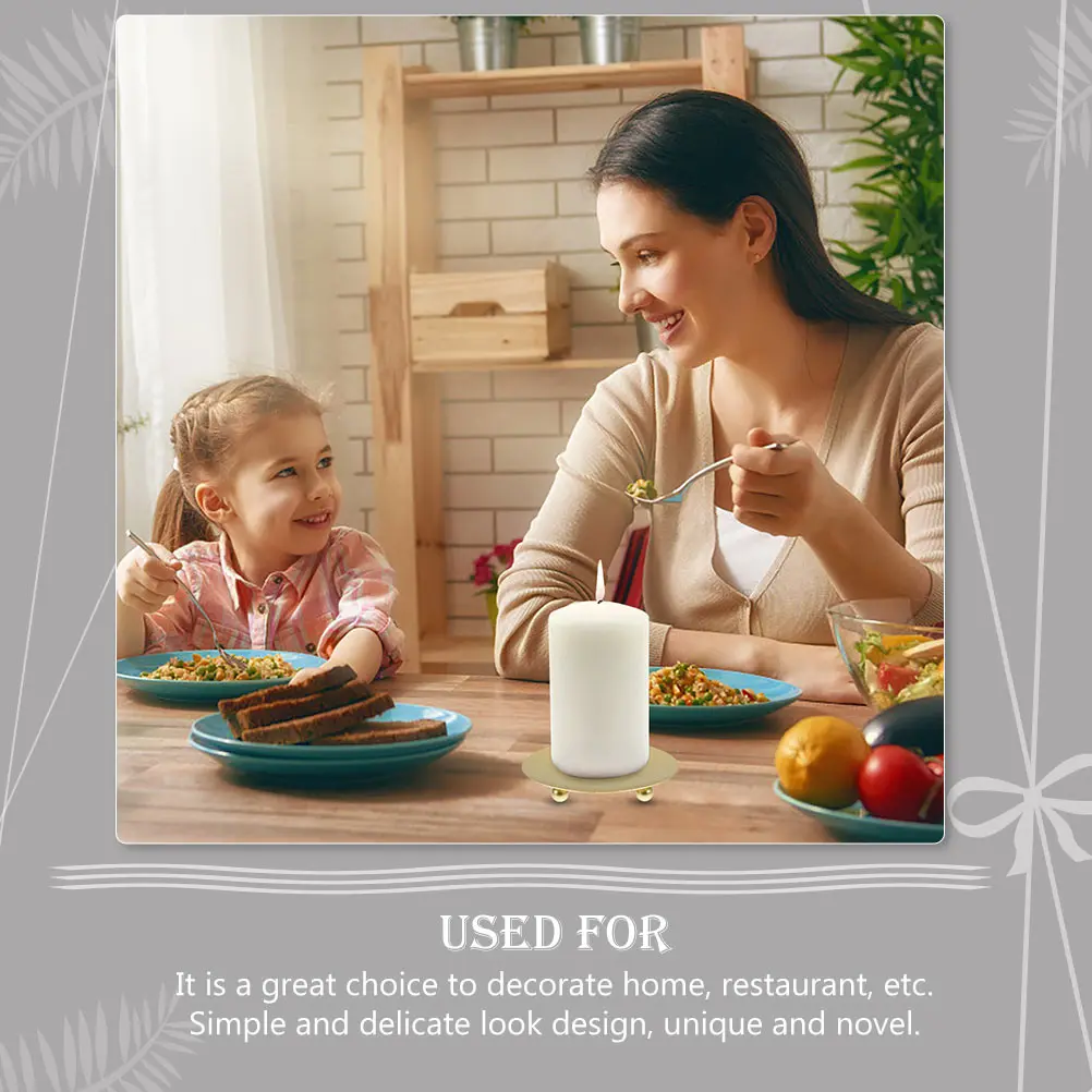 

3Pcs Iron Tray Delicate Storage Plate for Home Decor Unique Design Exquisite Desktop Candleholder