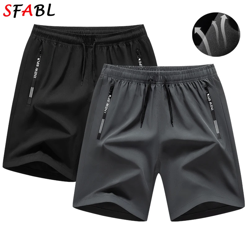 

Summer Breathable Sports Shorts Casual Men's Shorts Quick-drying Elastic Running Fitness Black Shorts Men Beach Short Pants Male