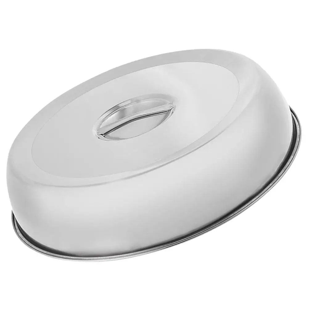 Stainless Steel Food Protective Dome Cover with Heat Resistant Handle for Grilling Steak Bbq Cooking Serving Steam Retention Oil