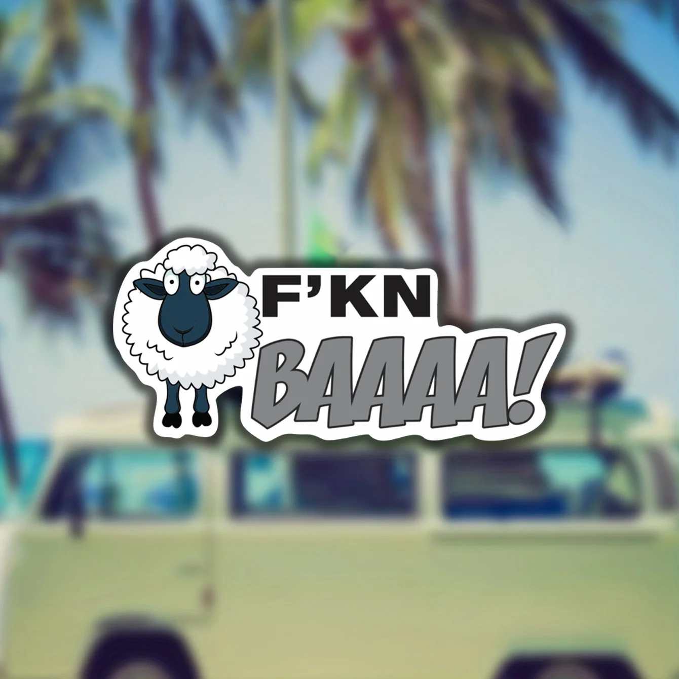 Sheep FKN BAAA Funny Farmer Humor Vinyl Sticker Waterproof Decal for Off Road Car Truck SUV Laptop Bike Helmet Decor