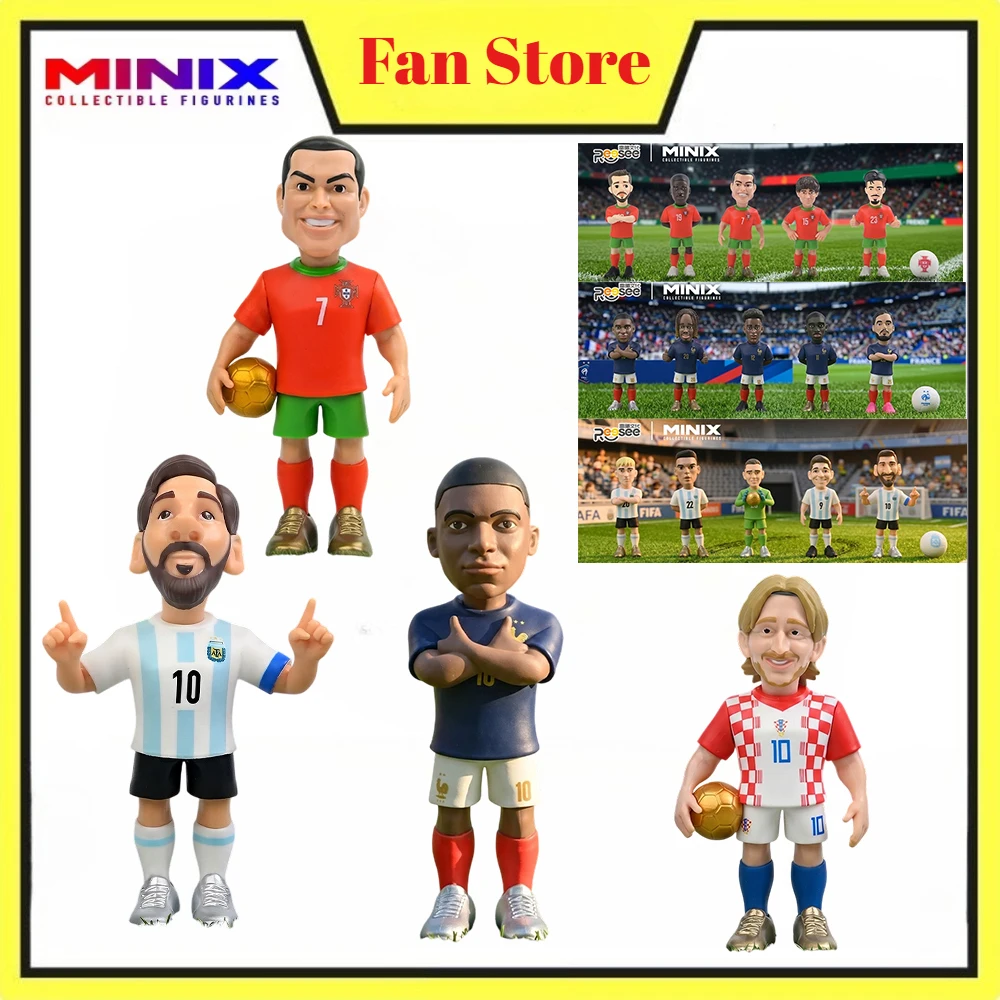 Figuras Coleccionables Minix, Serie de Estrellas del Fútbol Gigantes, Messi, Neymar, Fati, Suárez, Mbappé, Figuras de Acción de PVC, Juguetes para Fanáticos