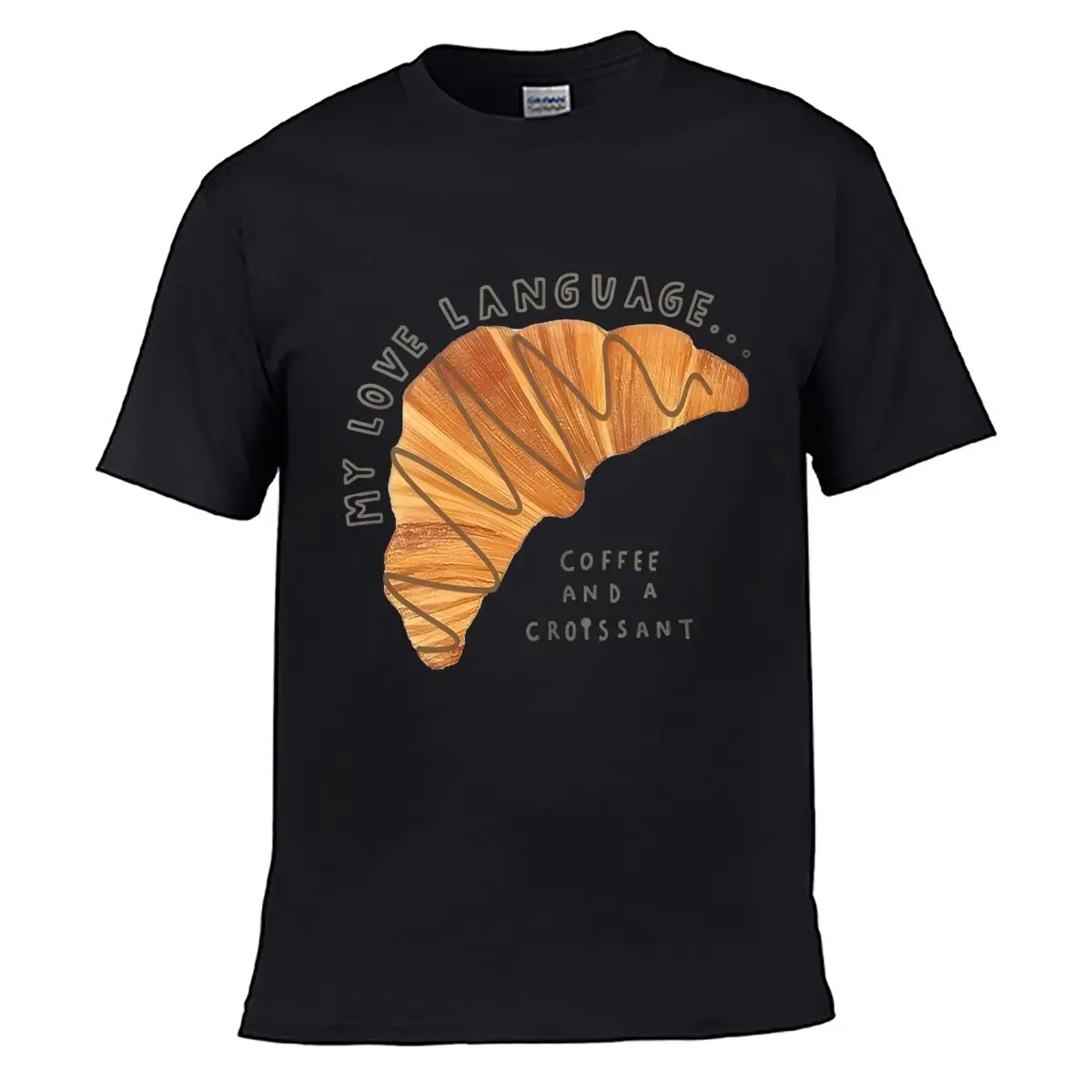 My Love Language Coffee Croissant Loose Vintage Distressed Washed Casual Tee