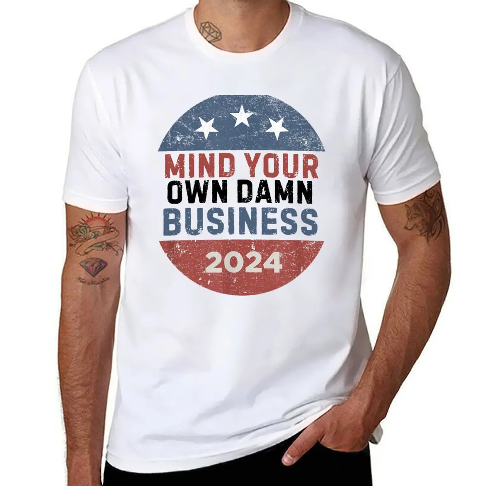 

Mind Your Own Damn Business tim walz kamala harris 2024 T-Shirt cotton tshirt 100% t shirt man cotton T-shirt