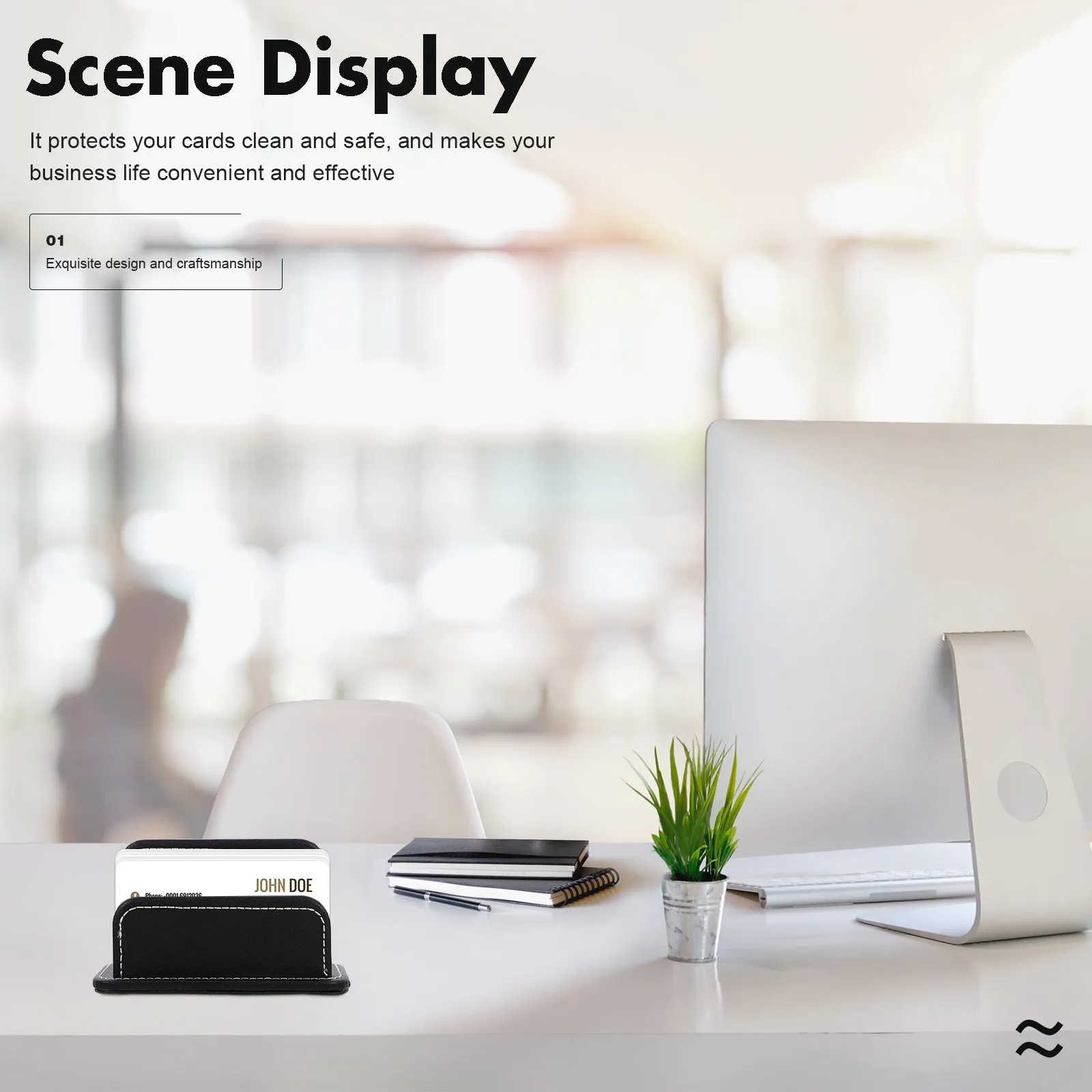 Stylish Business Card Holder PU Name Case Compact Modern Design Ideal for Office Professionals to Store and Present