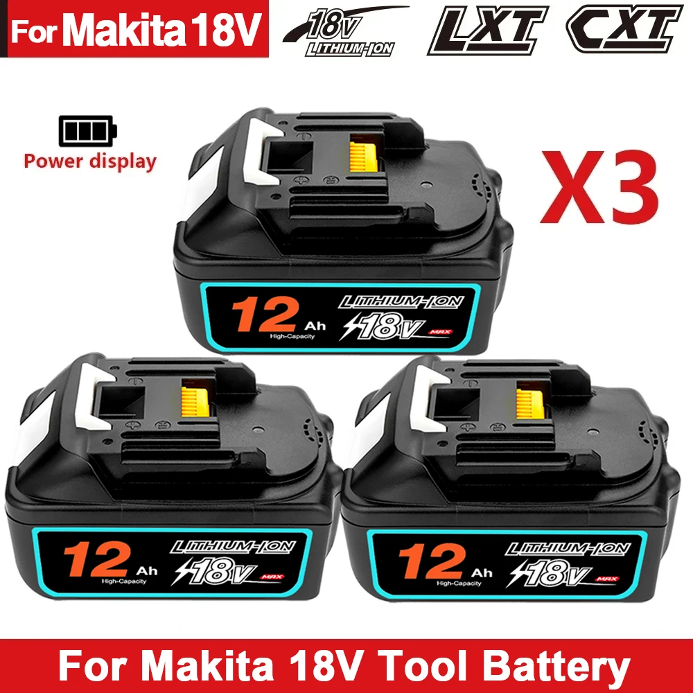 18V 12A accu voor Makita met LED lithium-ion vervangende LXT BL1860B BL1860 BL1850 accu voor Makita oplaadbare elektrische gereedschappen
