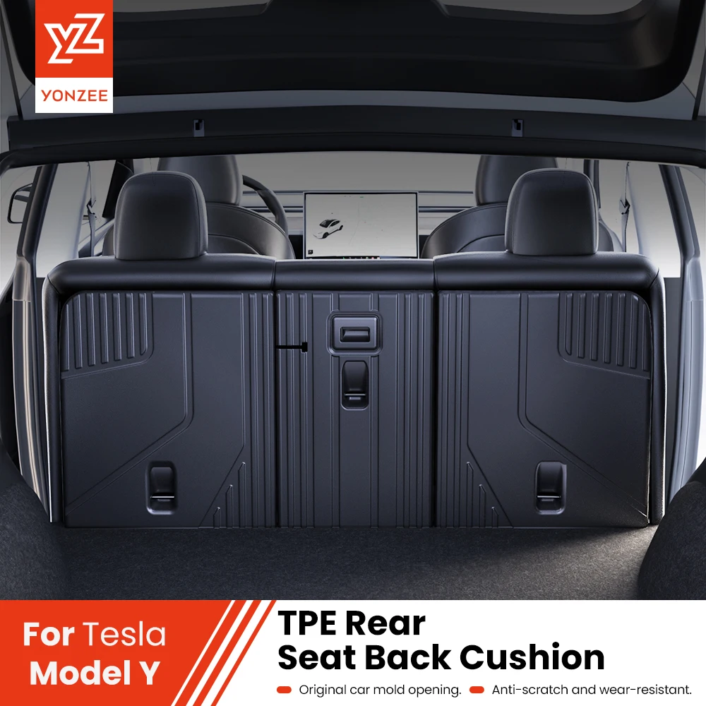 YZ For Tesla Highland Model Y Model 3 TPE Trunk Rear Seat Back Cover Backrest Protector Cover Protection Mat Car Accessories