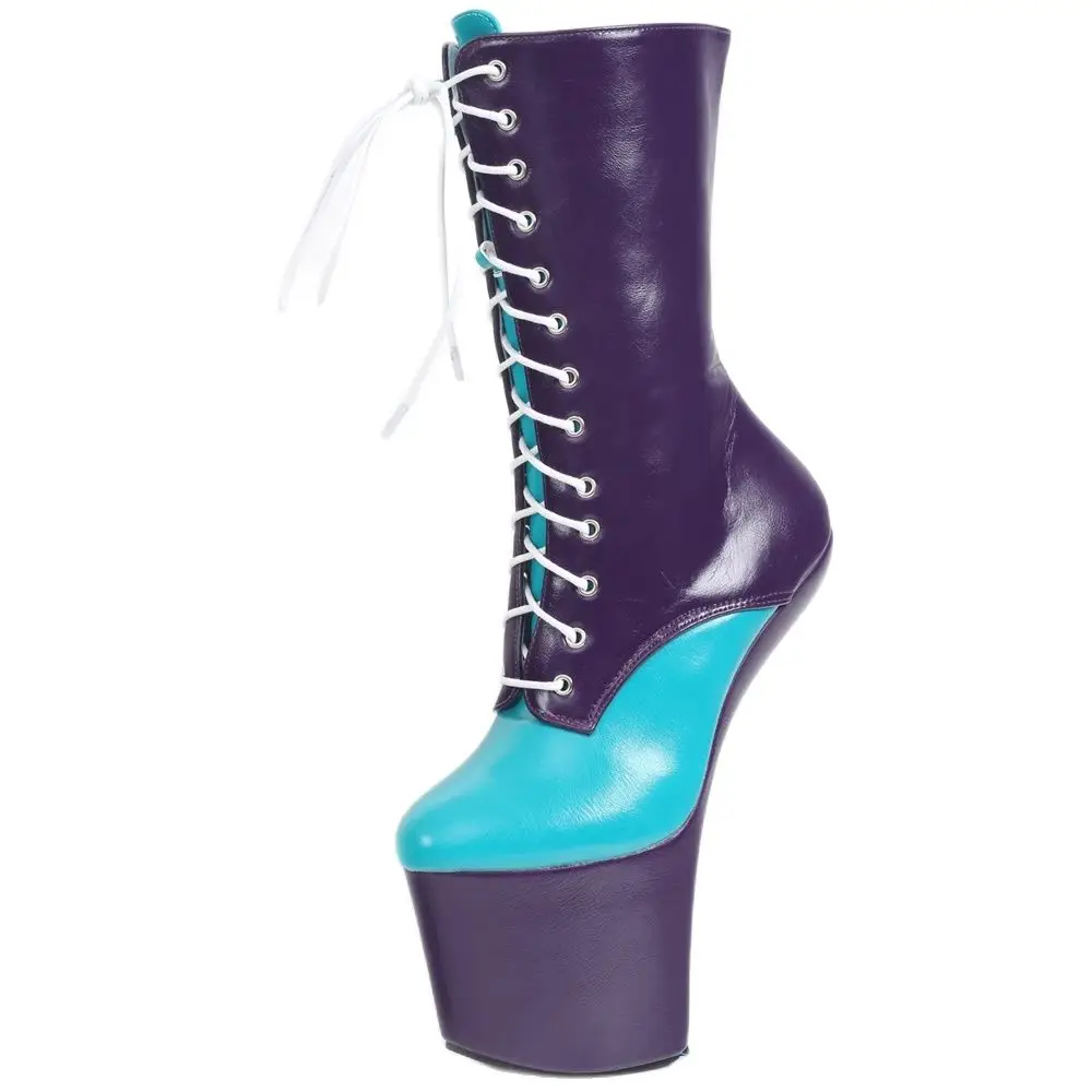 

Sexy 20CM High Hoof Heel Nightclub With Waterproof Mixed Color Heelless Ankle Boots For Womens Stripper Heel Shoes