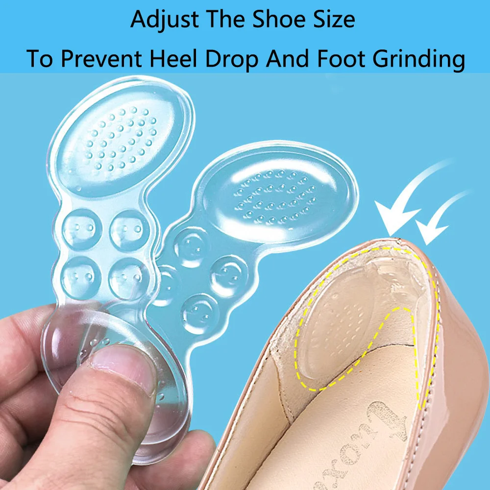 6 Pcs Silicone Heel Pads para Mulheres Shoes Inserções Pés Heel Pain Relief Reduzir Tamanho do Sapato Filler Almofada Padding for High Heels Li