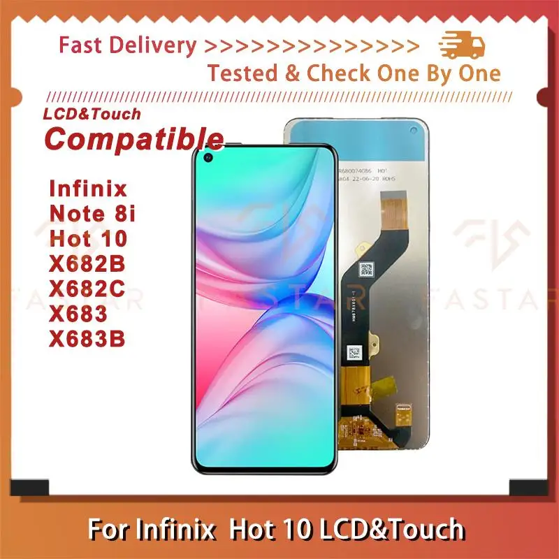 

6.78"Tested For Infinix Note 8i lcd HOT 10 lcd X683 X683B LCD Display Touch Digitizer Assembly phone Screen HOT10 lcd Note8i lcd