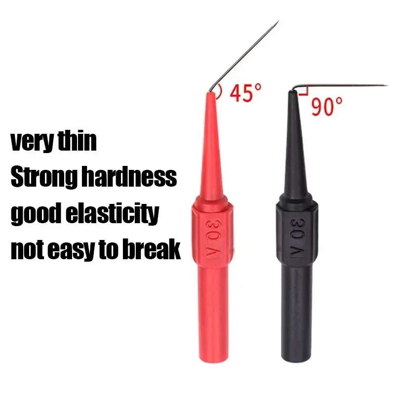 1-20PCs 30V Motorcycle Diagnostic Tools Multimeter Test Lead Extention Back Piercing Needle Tip Probes Car Test Probe Kit 0.7MM view 4