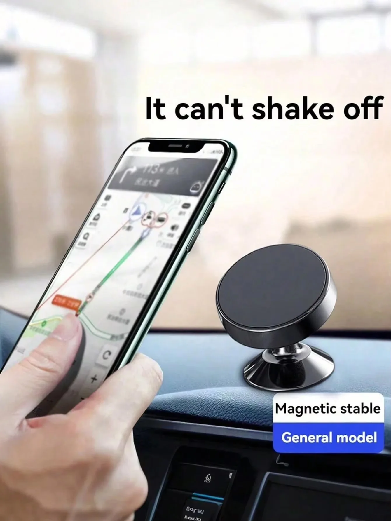 2/1pcs Alloy Magnetic Car Phone Holder, Universal Dashboard Phone Mount, 360° Rotatable, Compatible With Apple, Etc.