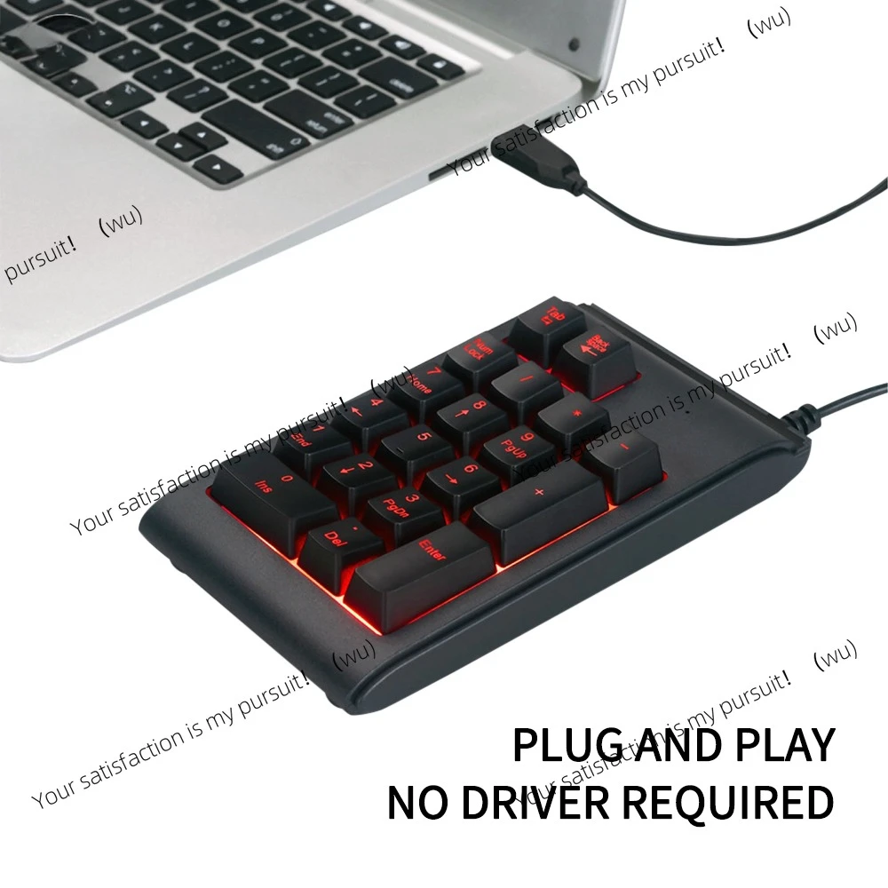 Mechanical Number Pad USB Wired Numeric Keypad with RGB LED Backlit 19 Key Numpad Mechanical Numeric Keyboard for Laptop Desktop