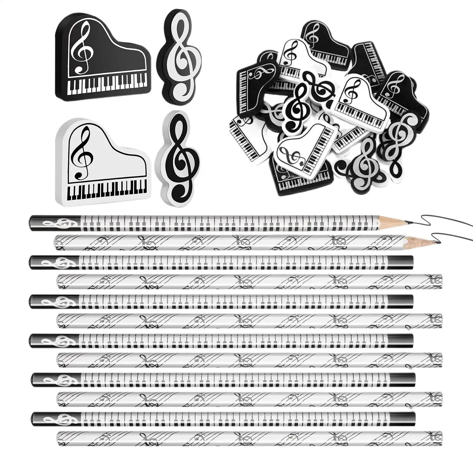 

Students Wood Pencils Wood Music Pencils And Erasers Ergonomic Grip Funny Stationery Keepsake For Teachers Artists Students