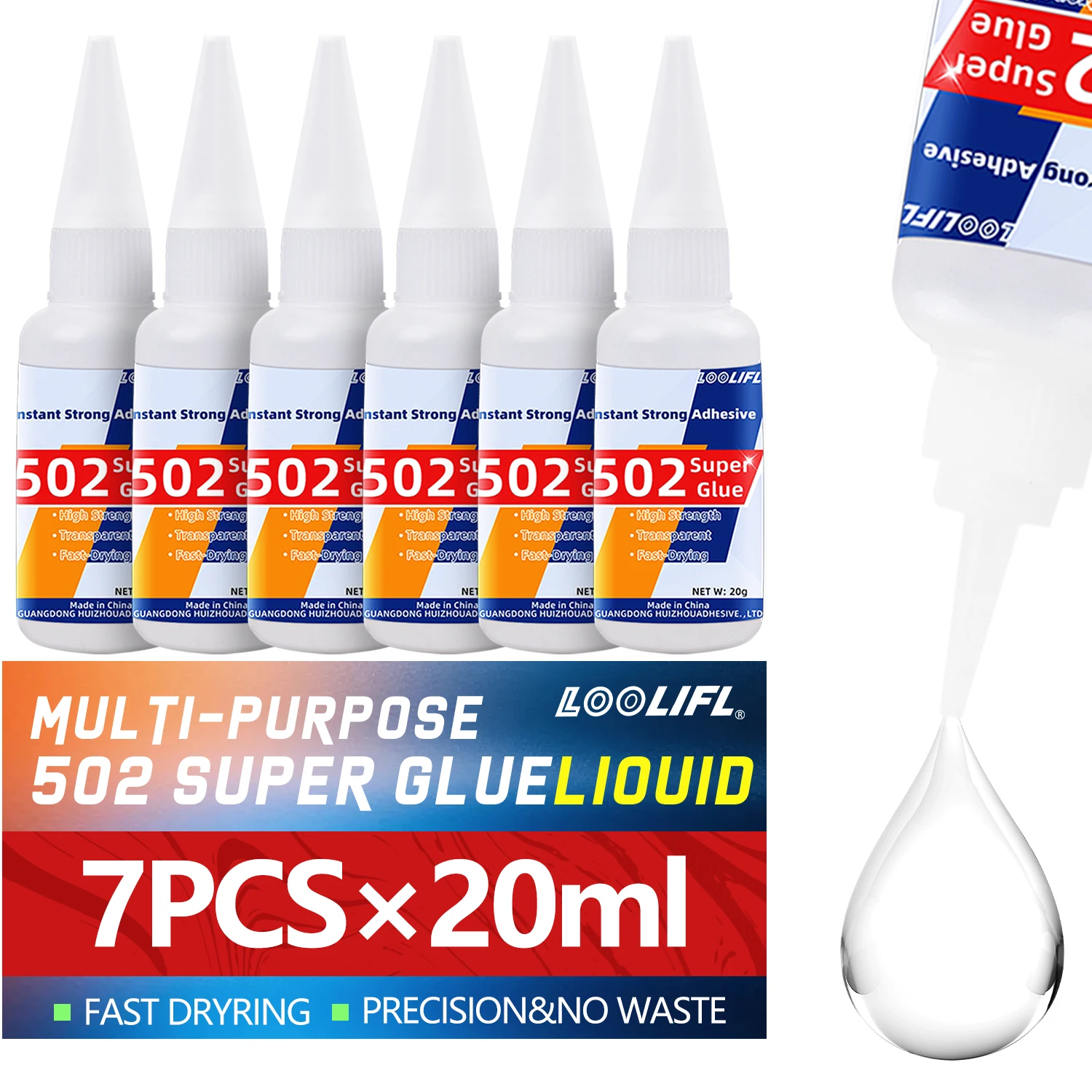 

502 super strong quick-drying adhesive professionally used for daily repair of toy plastics is white transparent and odorless20g