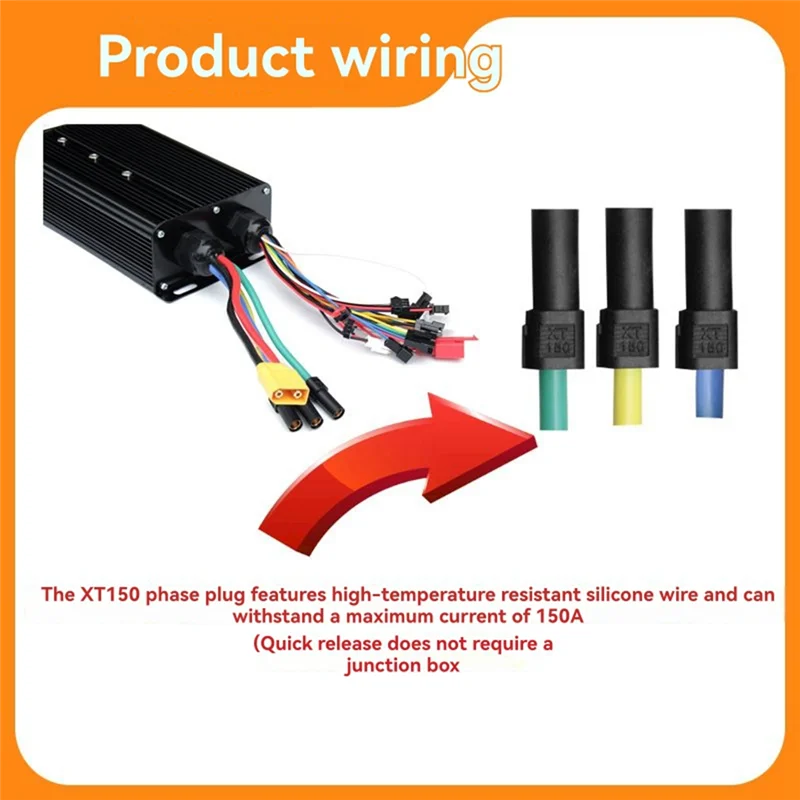 

Контроллер A51Q-Ebike 48 В-72 В 80 А 3000 Вт синусоидальный двойной режим 18 трубок с разъемом XT-150 для электрического велосипеда