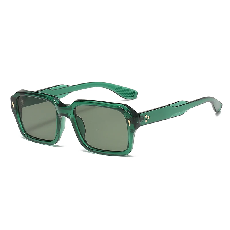 2024 New Square Sunglasses Personalized Sunscreen Ink High Quality Men's Retro Black Classic Rivet Fashion Glasses image 4