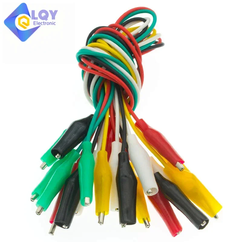 LQY 10PCS Alligator Clips 50CM Electrical DIY Test Leads Alligator Double-ended Crocodile Clips Roach Clip Test Jumper Wir