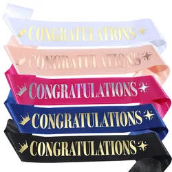 1pc Graduation Decorations Class of 2024 Congratulations Sash Blue Black Gold Graduation Party Decoration Supplies Favor Gifts