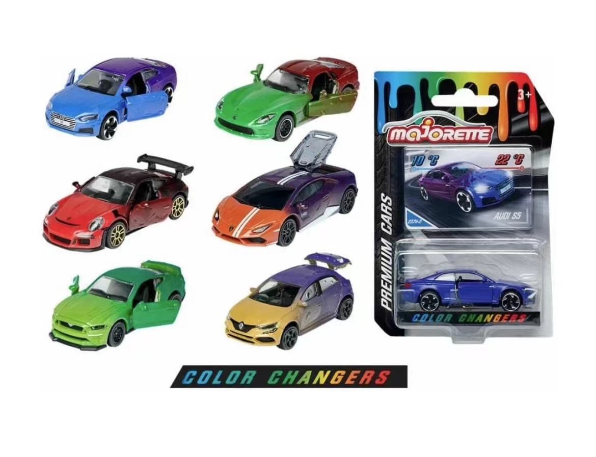 Majorette 1:64  Lamborghini Porsche 911 Audi  ford mustang dodge srt viper Color-changing sports car Diecast alloy trolley model