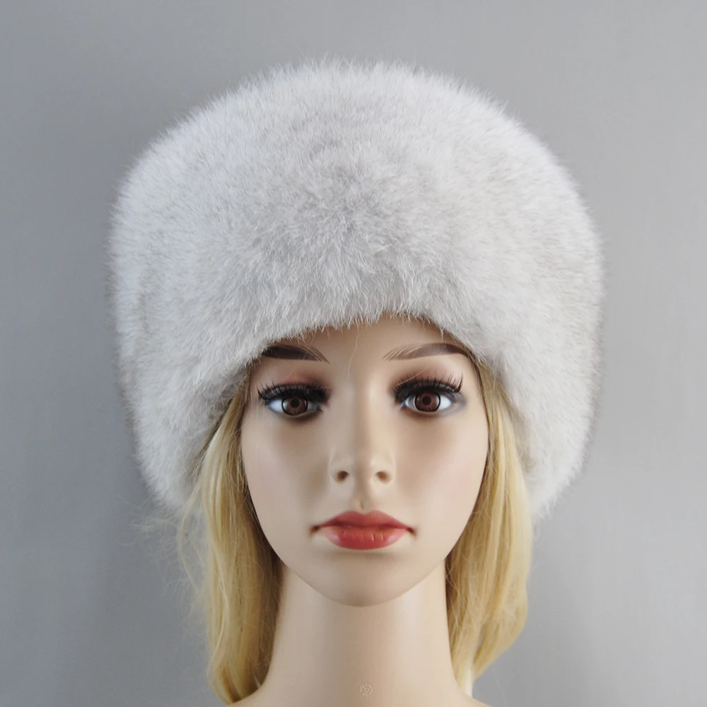 2024 Natural Fox Fur Women Winter Warm Bomber Hat Fluffy Popular Beanies Russian Style Female Round Cap Fashion Real Fur Hats