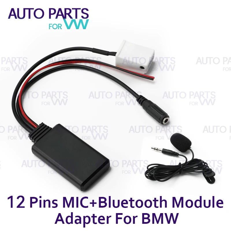 Car Bluetooth 5.0 Module Receiver Adapter Radio Stereo AUX Cable Adapter 12 Pins For BMW E60 E63 E64 E66 E81 E82 E70 E90