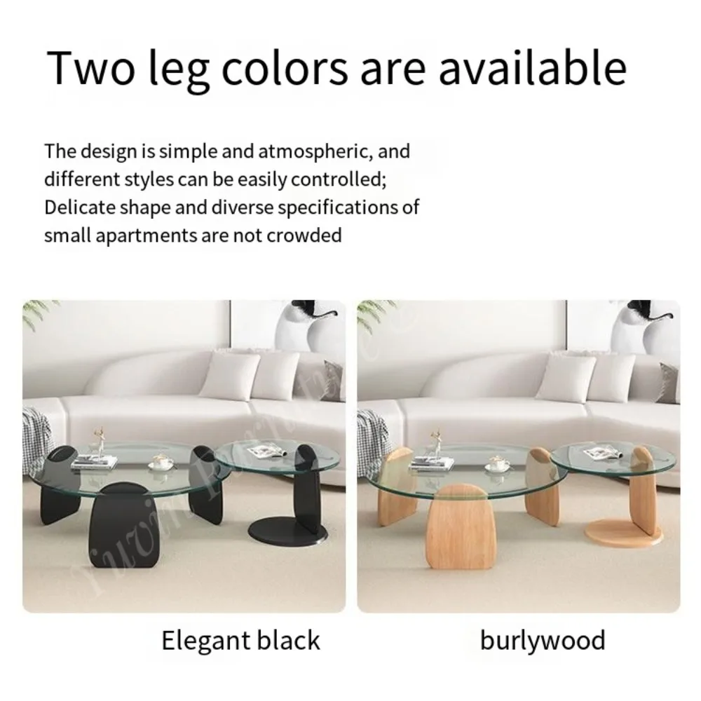 China Factory Cheap Black Modern Coffee Table Glass Coffee Table Round Coffee Table Living Room
