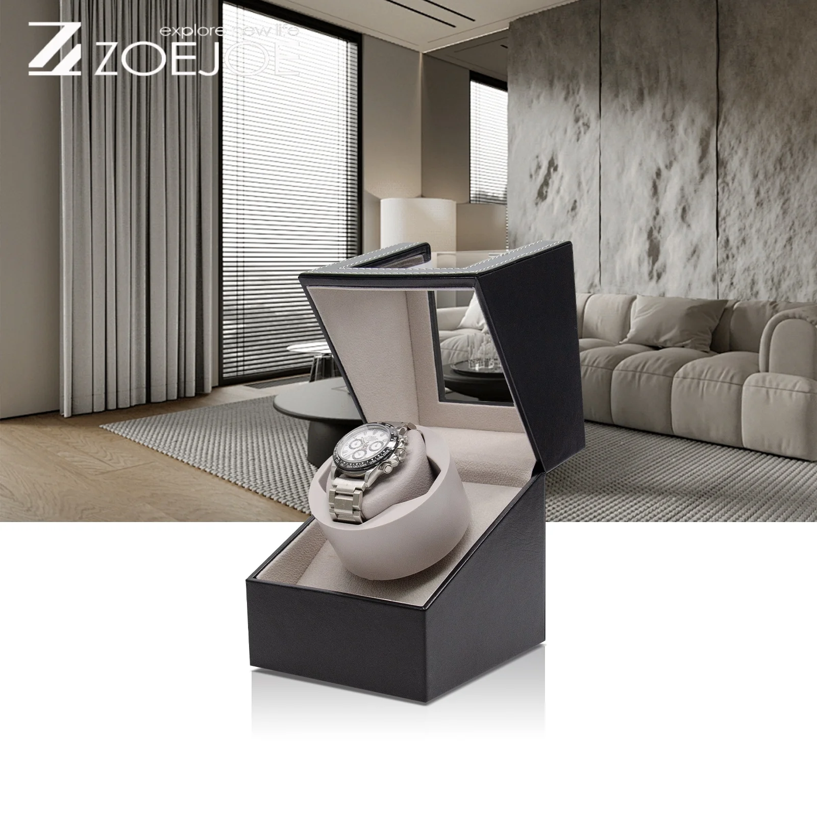 ZOEJOE Single Slot Automatic Watch Winder USB Cable Quiet Motor Watch Storage Box For Watch Windering Birthday Gifts For Friends