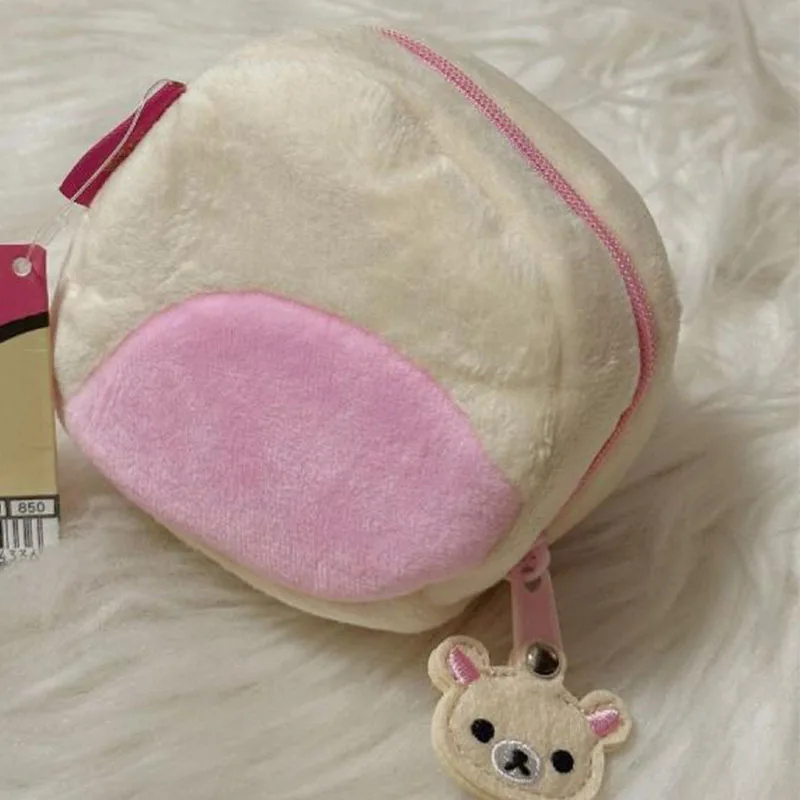 New Kawaii Rilakkuma Bag Small Earphone Bag Circular Zero Wallet Storage Bag Cute Cartoon Birthday Gifts Girlfriend Gifts