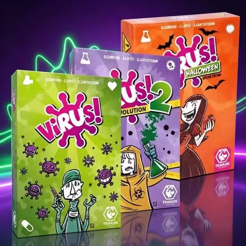 Juego de Cartas Estratégico Familiar Serie Virus 1 y 2 y Juego de Mesa para Fiestas de Halloween para Adultos, Entretenimiento Interactivo para Grupos Juveniles
