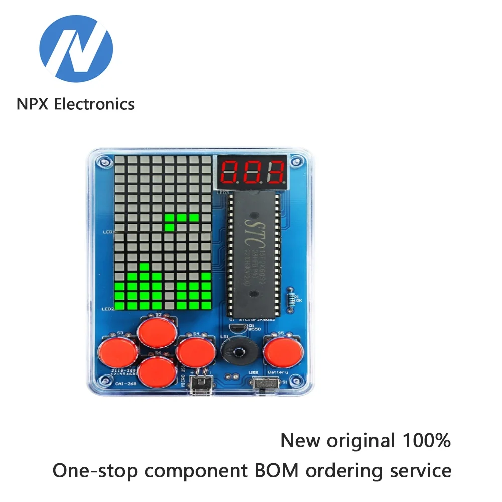 Game console production kit 51 single piece Tetris piece DIY welding training electronic small production