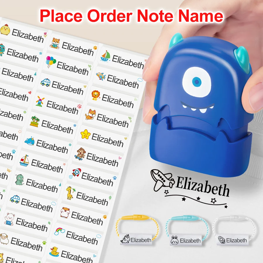 baby Name Seal Custom Student's book toy Stationery Name Stamp Kindergarten Clothes Waterproof school uniform Sticker Gift logo