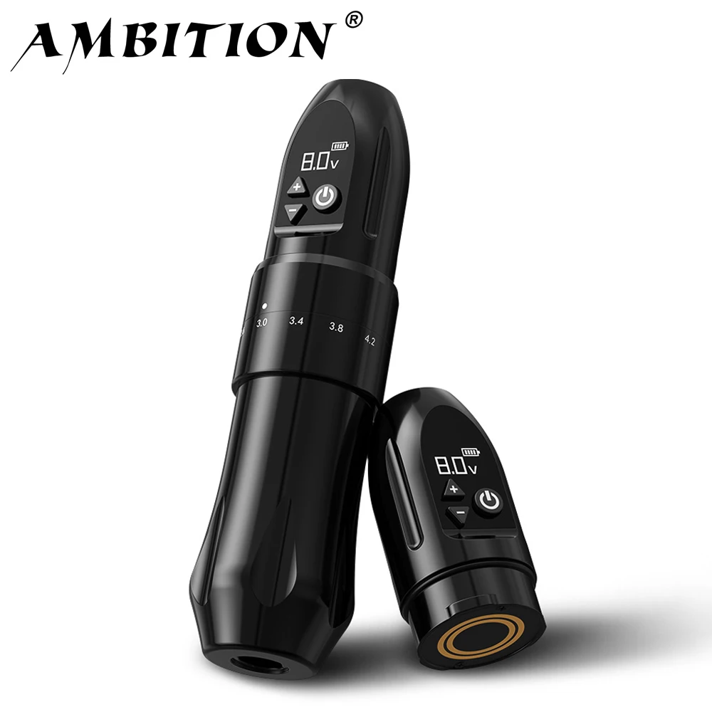 

Ambition Boxster Adjustable Wireless Tattoo Machine Pen 2.0-4.2mm Battery 2400mAh For Dotwork Tattoo Makeup Microplasty Tattoo