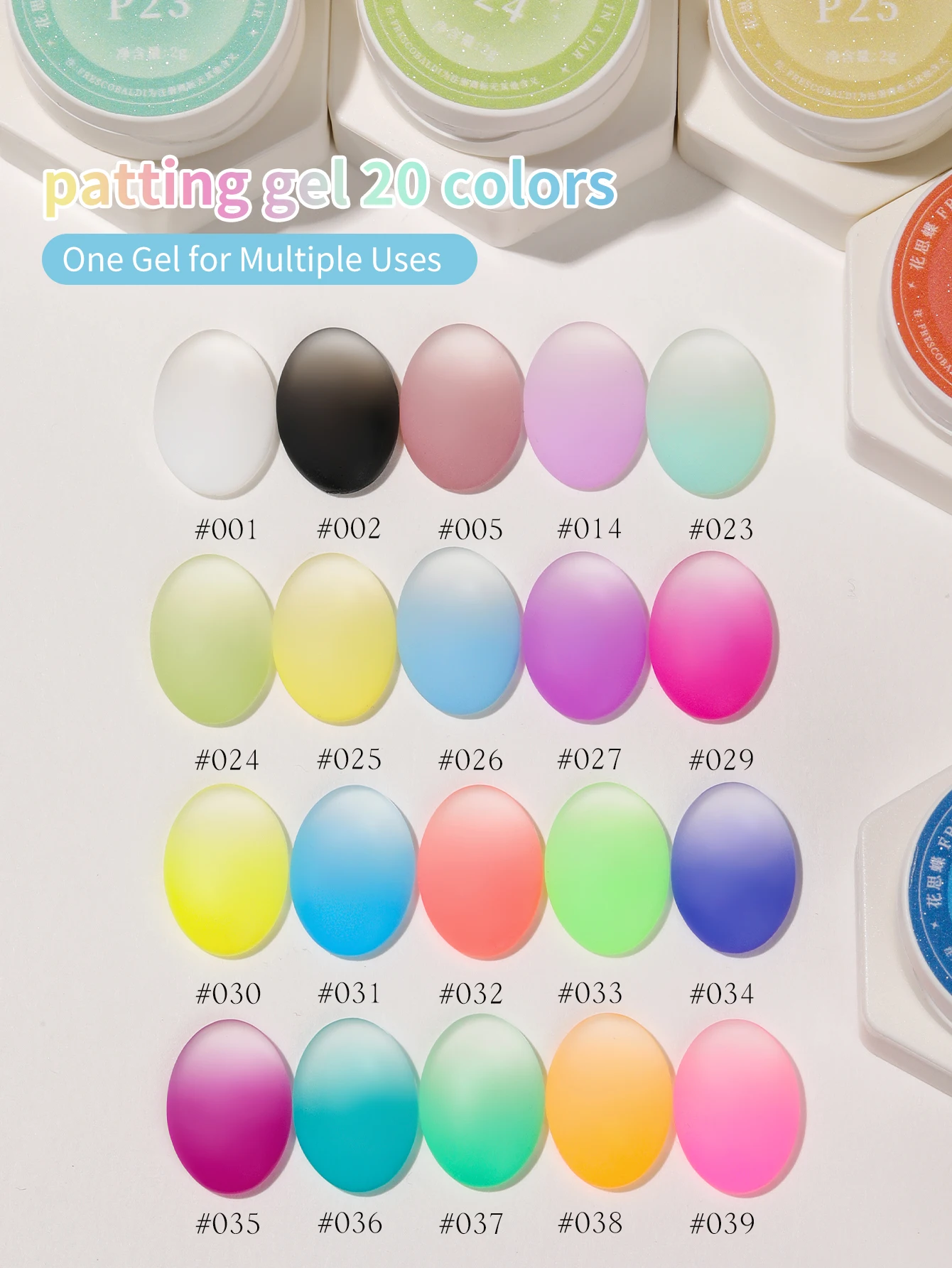 FRESCOBALDI 20-Farben Auftragsfähiger, Hochpigmentierter Halbfester Gel-Nagellack, Geeignet für Salon- und DIY-Anwendungen in Allen Jahreszeiten – Detail 2