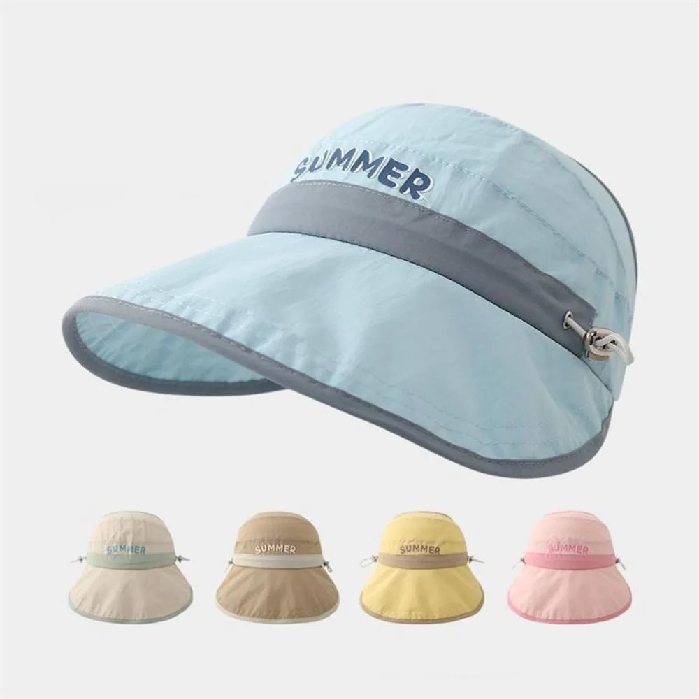 

Удобная детская солнцезащитная шляпа с широкими полями, дышащая, в корейском стиле, с открытым верхом, быстросохнущая, с защитой от УФ-лучей, летняя