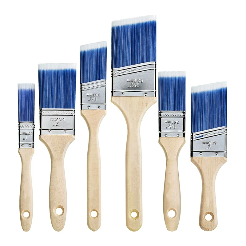

B69C-6 Pack Paint Brushes For Walls, Stain Brush, Paint Brush, Furniture Paint Brush, Paint Brushes For Painting Walls