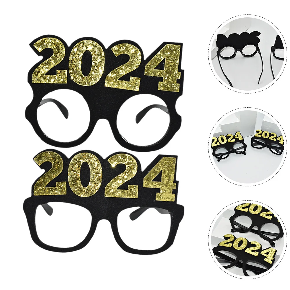 Lunettes de modélisation 2024, 2 pièces, nouveauté, lunettes de fête, lisses et légères pour le Festival de célébration du nouvel an, usage décoratif en plastique
