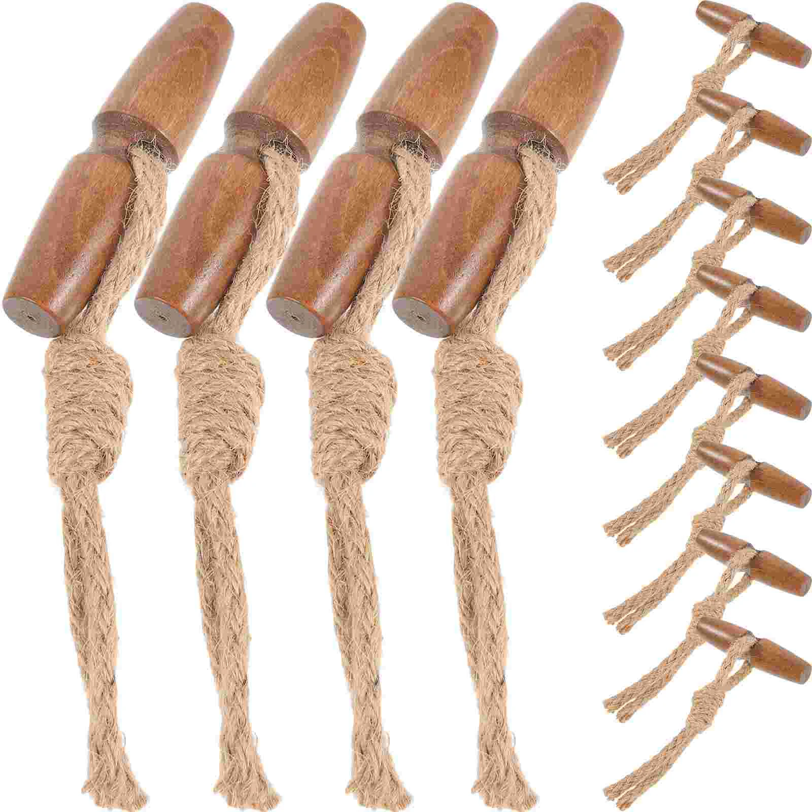 

10 Pcs Wooden Horn Buckles Twine Rope Toggle Buttons Resin Material Coat Sewing Decor Fashion Clothing Accessories