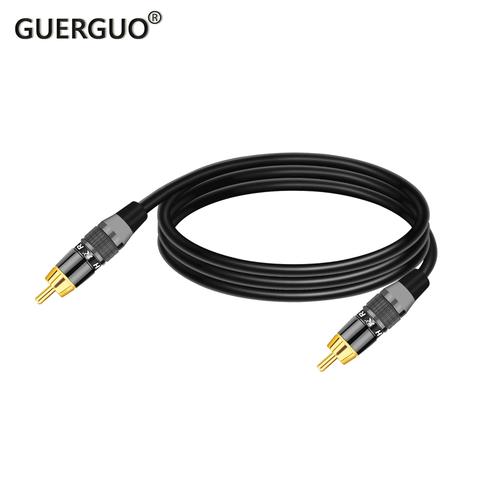 

GuerGuo 1PC RCA To RCA Stereo Cables Male To Male Aux Cable Jack for Home Theater HDTV TV DVD CD Loudspeaker Box Power Amplifier