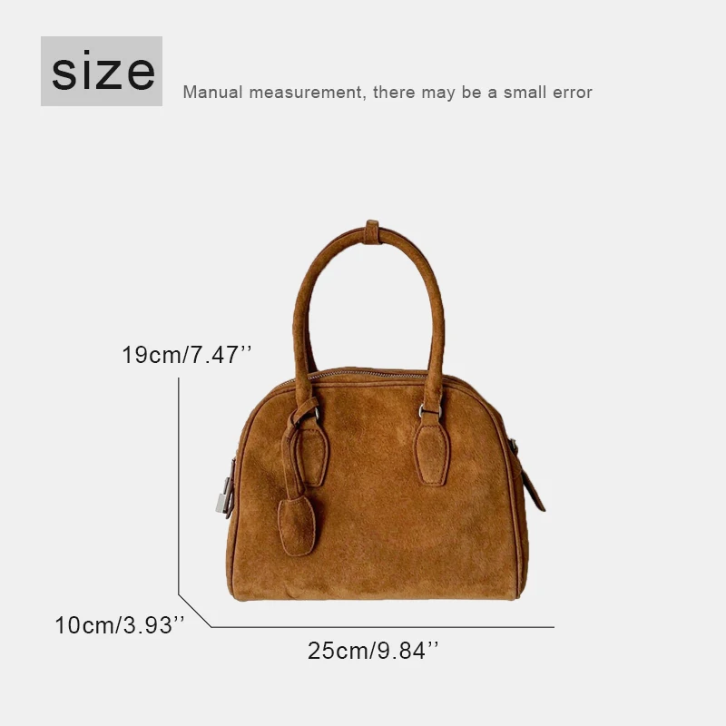 Customize Initials Leather Bowling Bag For Women Luxury Designer Handbags And Purses 2026 new in Suede Cowhide Underarm shoulder