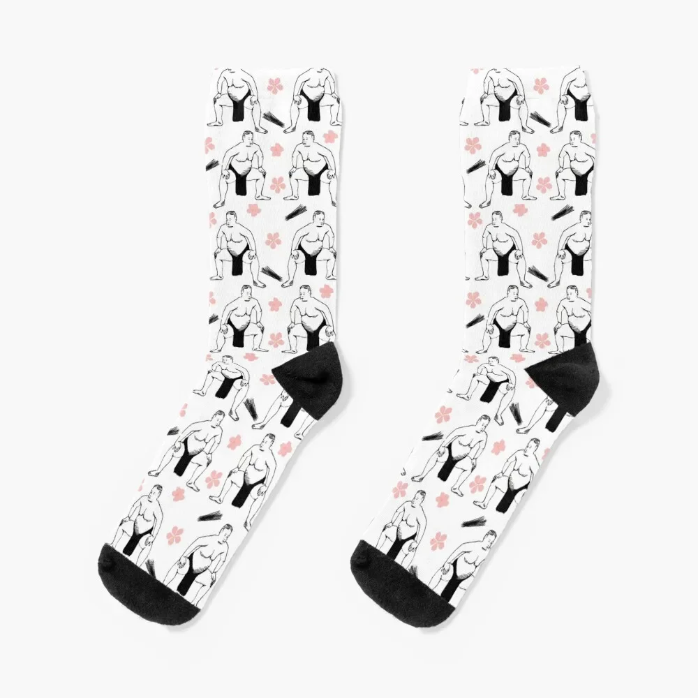 

Sumo and Cherry Blossoms Socks set sheer gifts Man Socks Women's